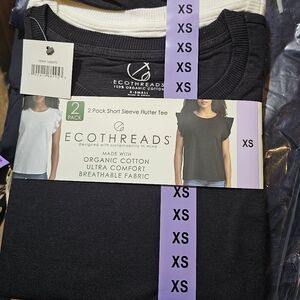 Ecothreads Women's 2-pack Flutter Sleeve T-Shirt Soft Organic Cotton…